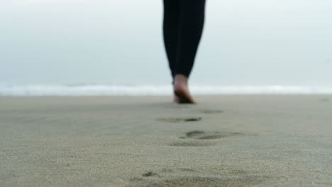 unfocused female walking away