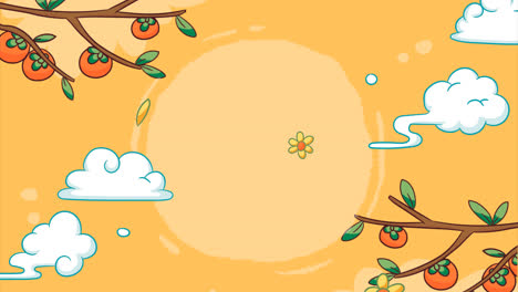 an animation of hand drawn background for korean chuseok festival celebration