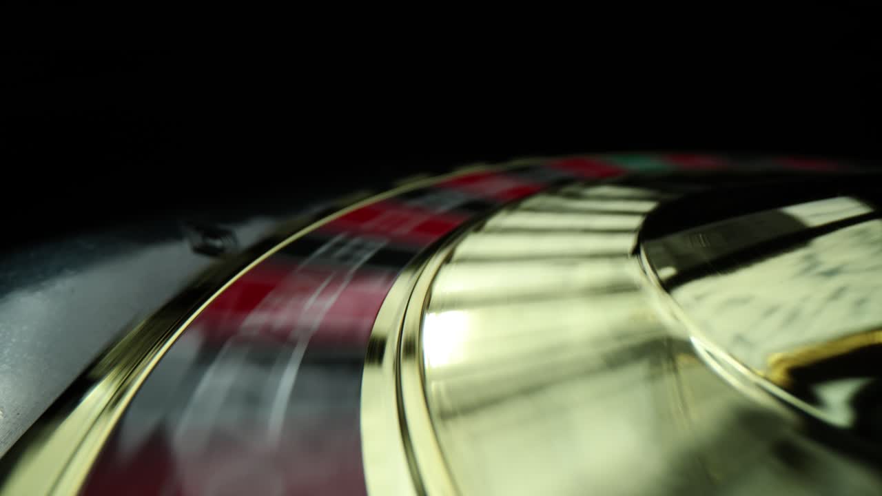 A Close-Up of a Spinning Roulette Wheel