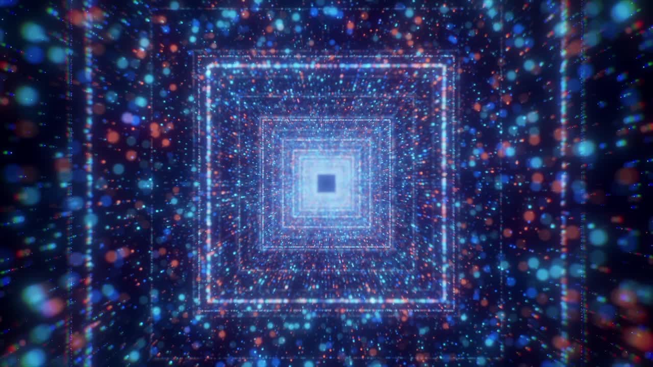 Abstract Glowing Tunnel with Sparkles