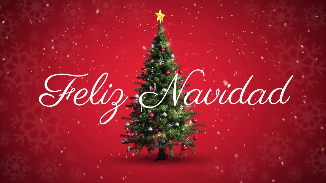 feliz navidad escrito sobre el árbol de navidad