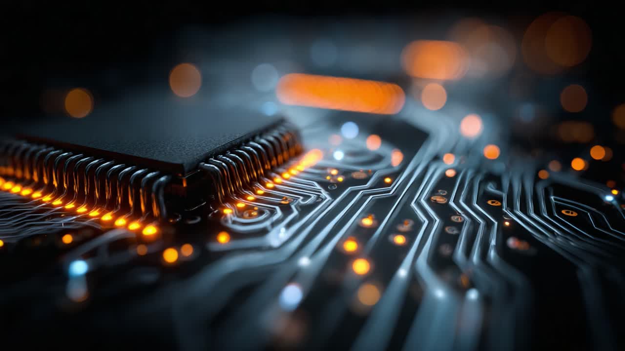 Exploring the Intricacies of Circuit Boards: A Macro View Capturing the Beauty of Technology and the Interplay of Light on Electronic Components