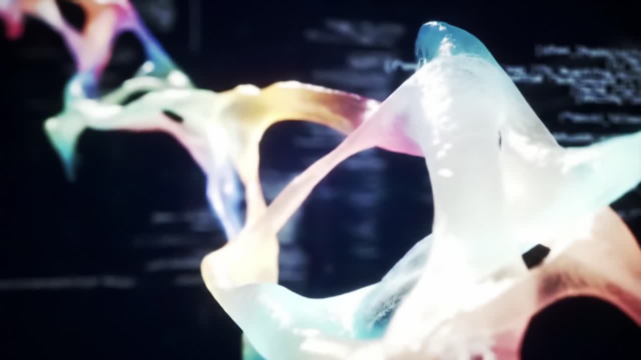 A mesmerizing visual journey through colorful, fluid structures, blending shapes and vibrant hues in an abstract digital landscape of motion and creativity