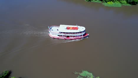 famous meeting of the waters tourism landmark at amazon region, manaus brazil.