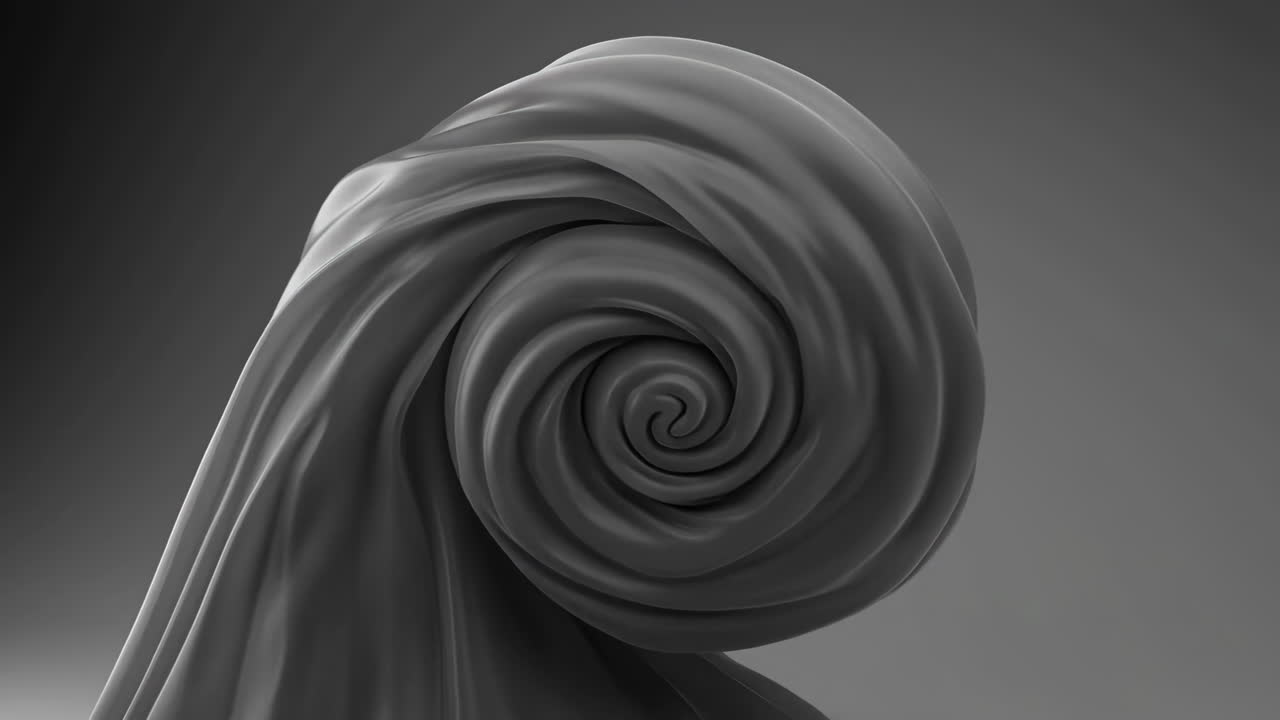 Abstract Grey Swirling Fabric Spiral