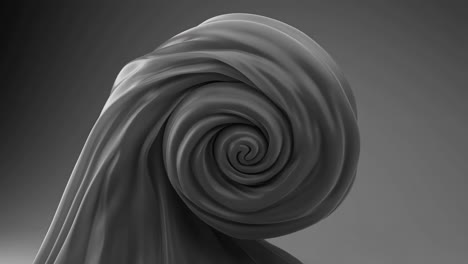 abstract grey swirling fabric spiral