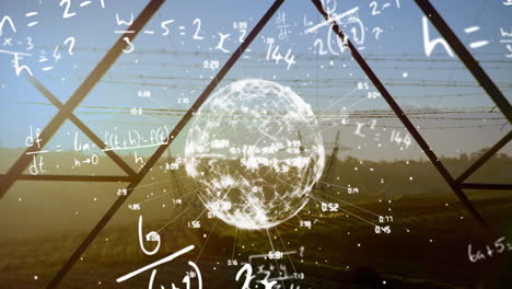animación de una ecuación matemática sobre números en todo el mundo contra un fondo abstracto