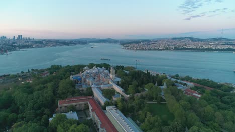 hagia sophia imágenes de avión no tripulado al atardecer