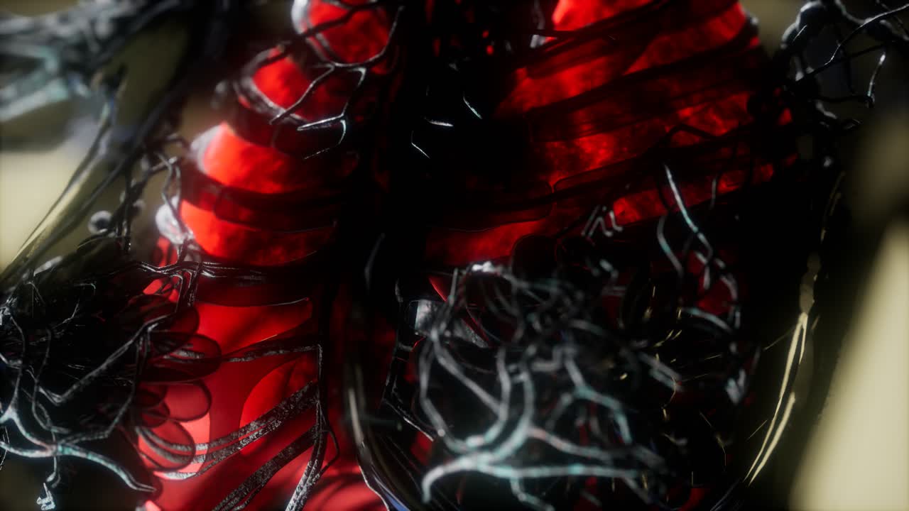 빛나는 폐와 호흡기와 함께 인간의 신체 스캔