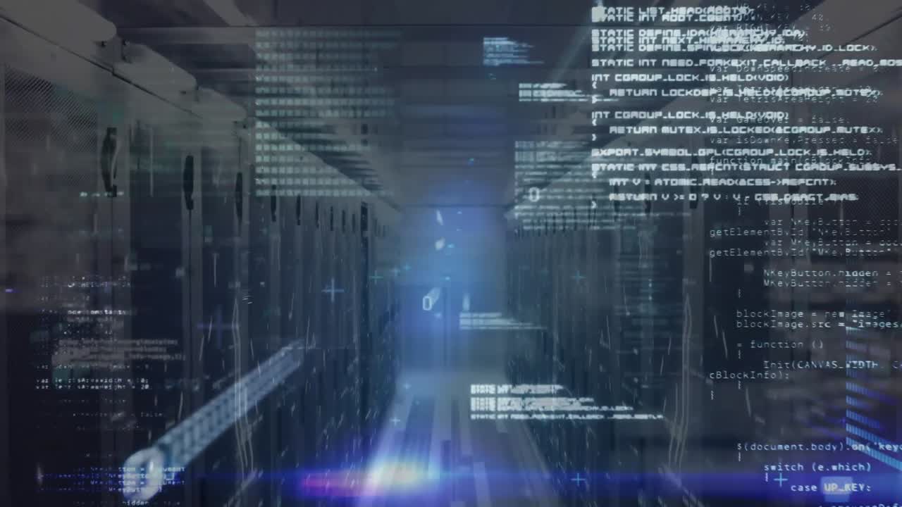 Animation of data processing and digital information flowing