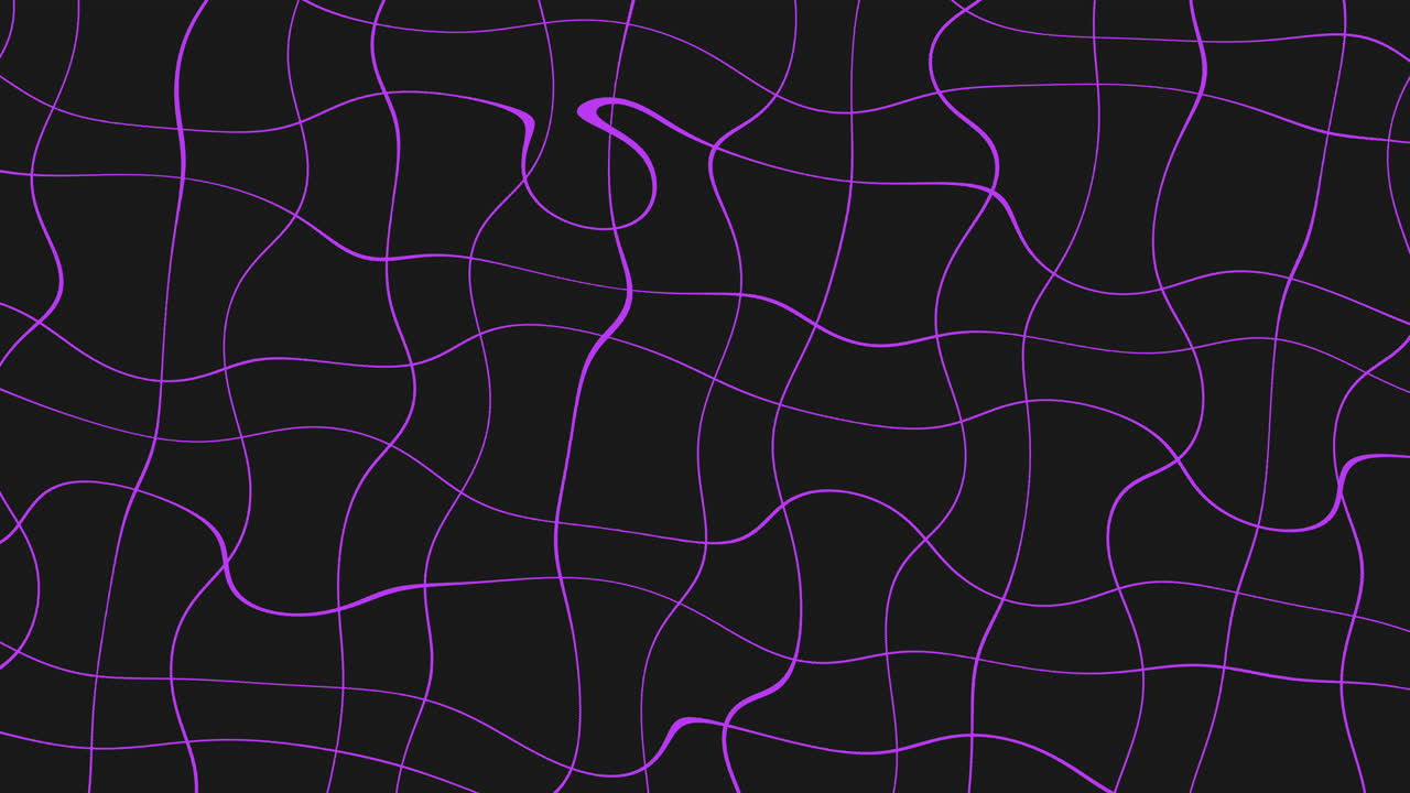 Seamless abstract of a neon purple wavy grid on a dark background, creating a modern futuristic pattern ideal for motion backgrounds, presentations, music videos and creative digital projects