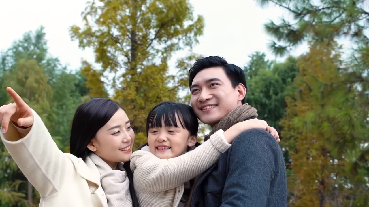 야외에서 행복한 가족, 공원에서 피크닉, 목적지의 개념, 가족 여행 및 여름 휴가 또는 휴가