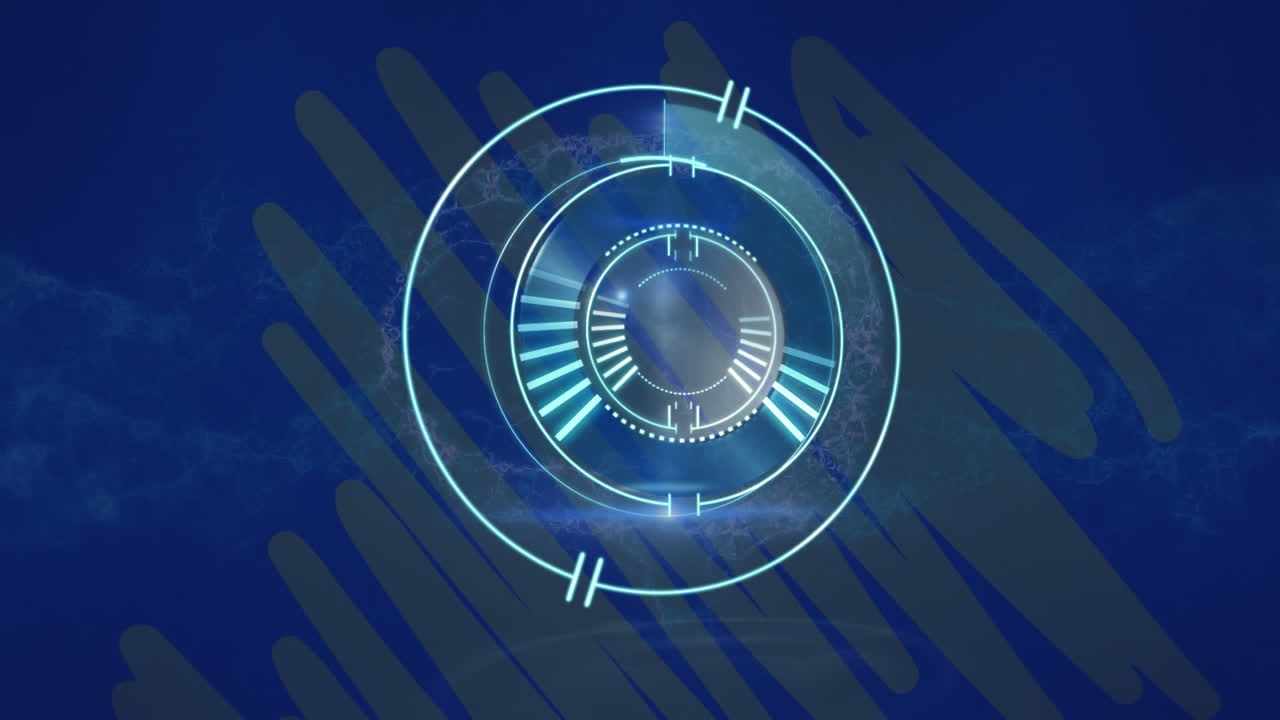 animación de escaneo de alcance sobre el cerebro humano en fondo azul