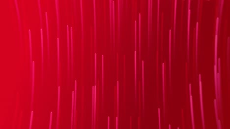 animation of pink light trails falling against copy space on red background