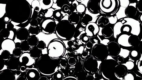 abstract black and white fluid circles