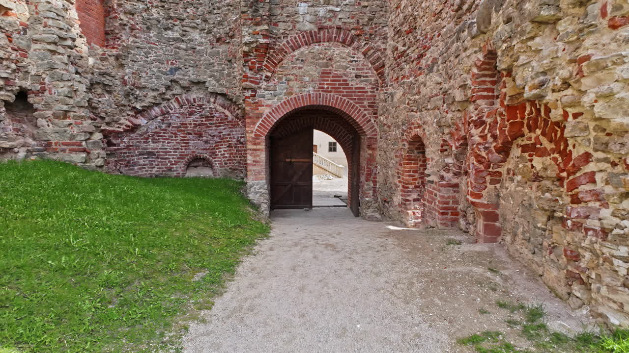 Ancient Castle Ruins with Archway and Gate