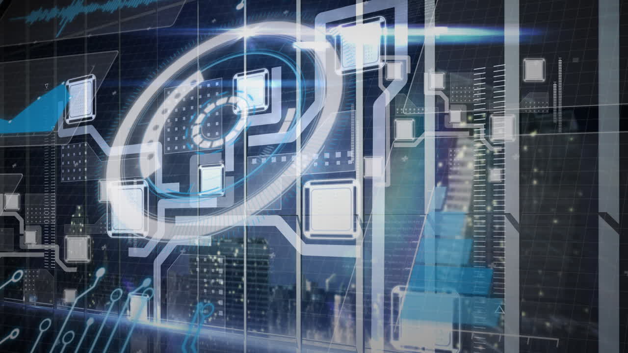 범위 스캐닝과 데이터 처리의 애니메이션