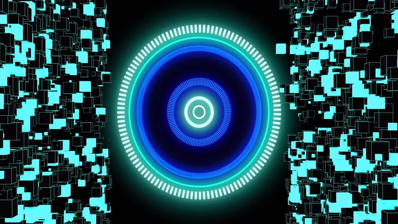 animación del escaneo de alcance con red de conexiones