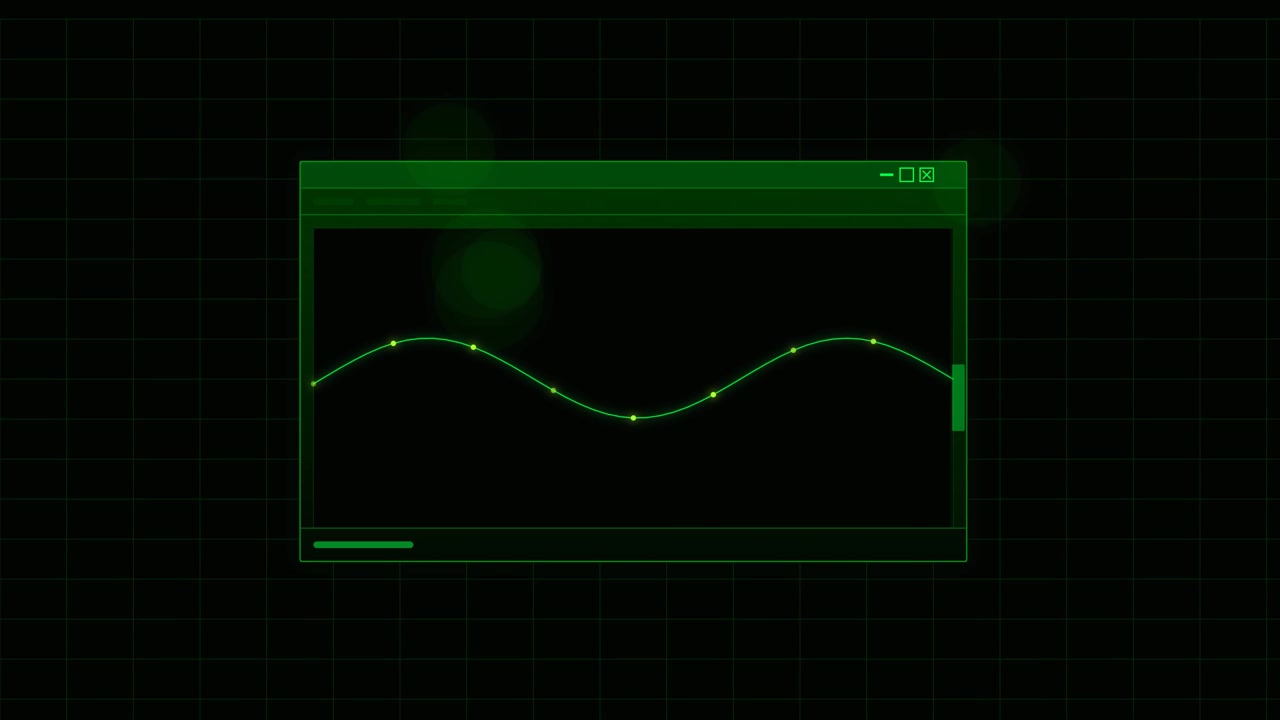 Digital Green Sine Wave Oscilloscope Display