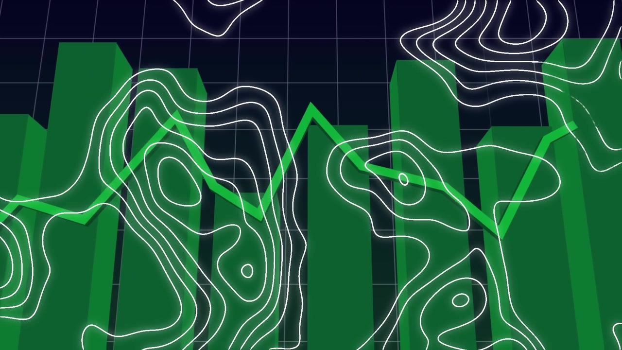 Animation of green line and statistics with white map lines