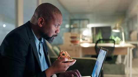 Pizza,-night-and-professional-black-man