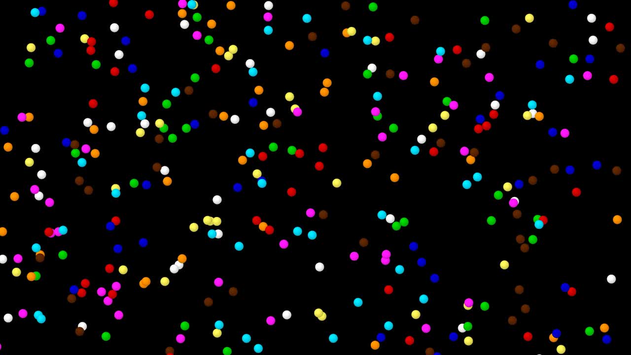 caídas de bolas de color gráficos de movimiento con fondo nocturno