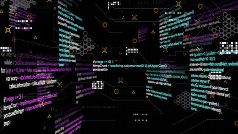 Animation-Der-Datenverarbeitung-Auf-Dunklem-Hintergrund