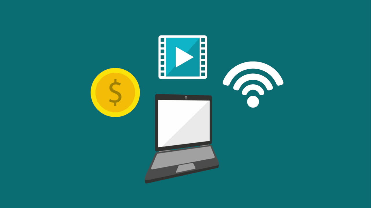 tecnología de diseño de iconos, animación de video