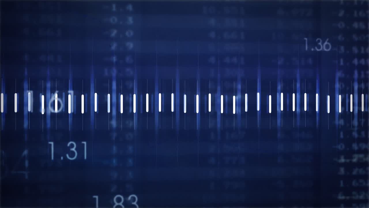 파란색 배경에 숫자 위에  ⁇ 색 선의 애니메이션