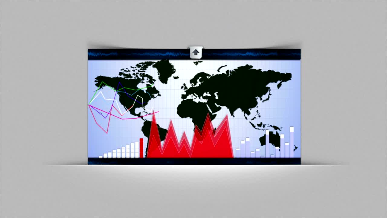 Business Concept Rendering Animation, Graphs and Charts, Background ...