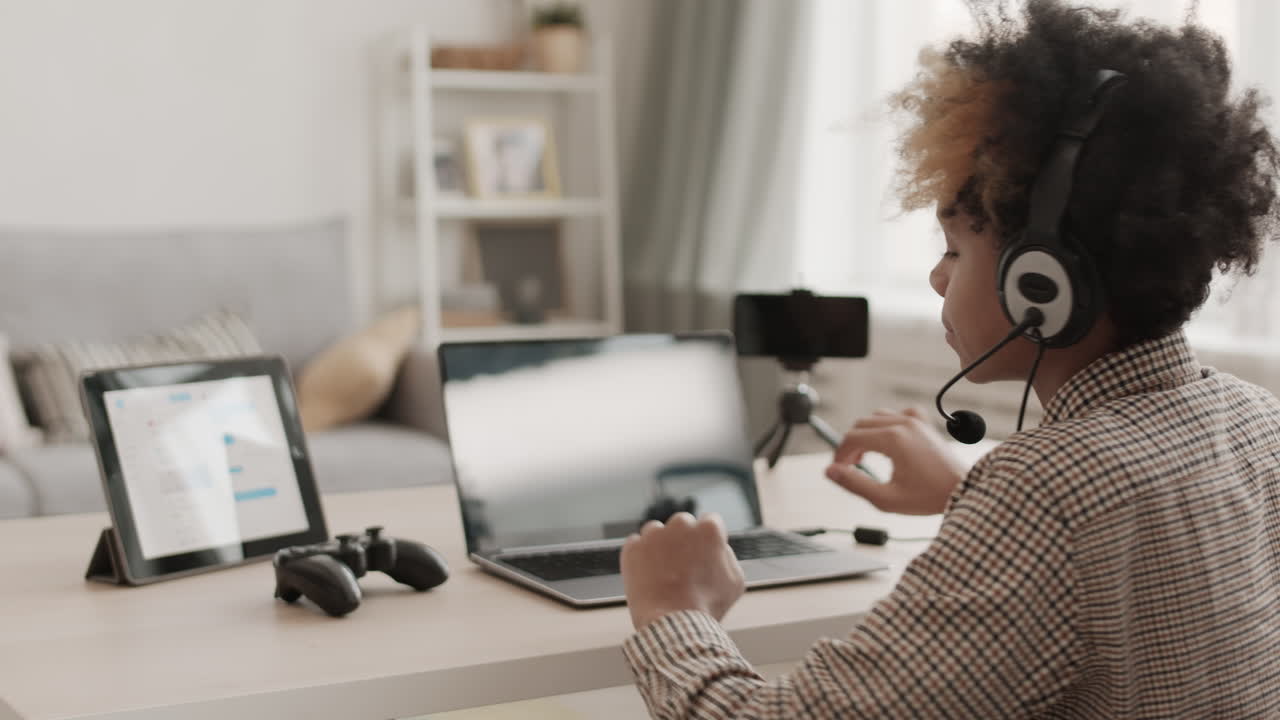Teenager Playing Videogame and Posing