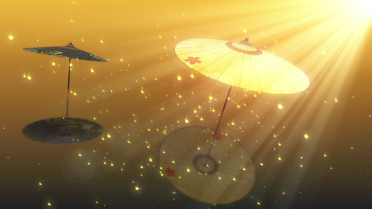 일본어 중국어 우산 우산 루프 애니메이션