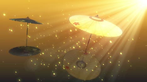 japanese chinese umbrella parasol loop animation