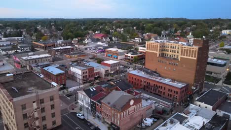 aerial view of a town in the usa