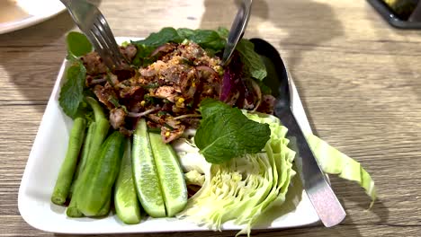 delicious thai dish with fresh vegetables