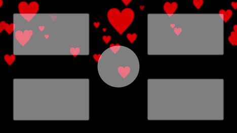 marca la gradación del corazón de las partículas de la tarjeta final de la pantalla de finalización de los gráficos de movimiento