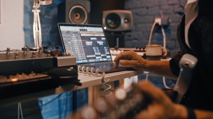 Musician Working in Home Studio
