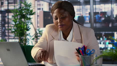 businesswoman working from home or in office