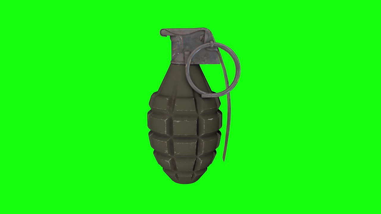 8 animations hand grenade pineapple green screen 3d military gun chroma key