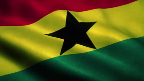 ghana flag waving in the wind. national flag of ghana. sign of ghana seamless loop animation. 4k