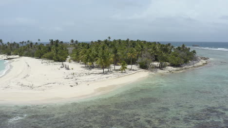 AERIAL---Beautiful,-pristine-white-sand-beach,-Cayo-Lobos,-Fajardo,-Puerto-Rico