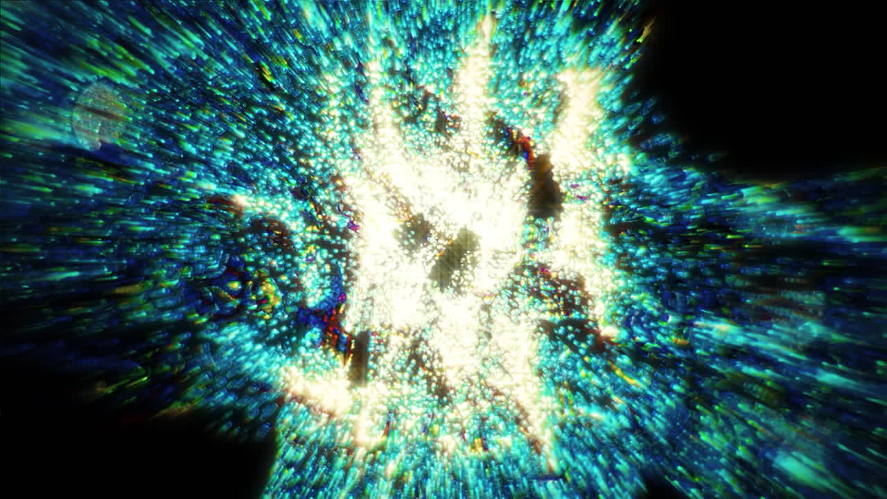 Abstract Digital Energy Burst with Glowing Particles