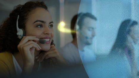 Woman-working-in-Callcenter