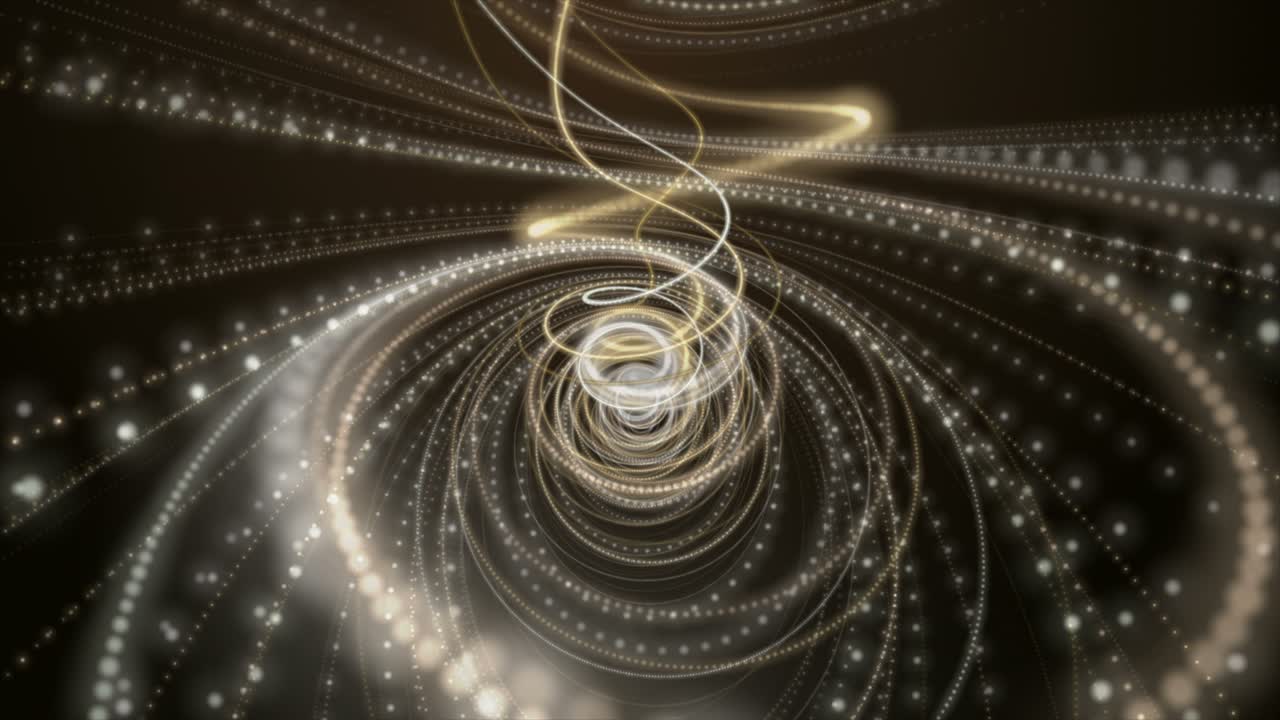 천천히 움직이는 입자 줄무 객체와 함께 미래 애니메이션, 4096x2304 루프 4k