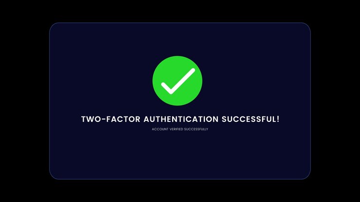 Two factor authentication screen with one time code entry animation featuring secure verification passcode