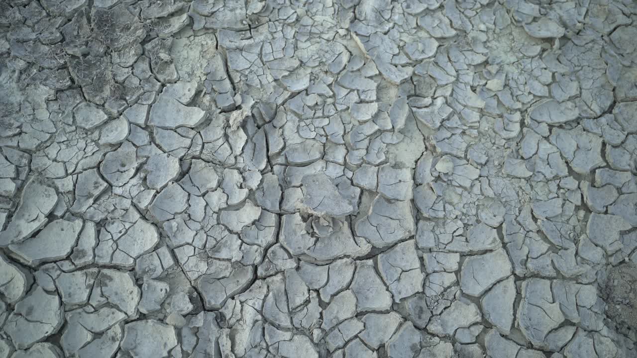 며칠 동안 비가 오지 않았기 때문에 땅에 균열이 나타났습니다.