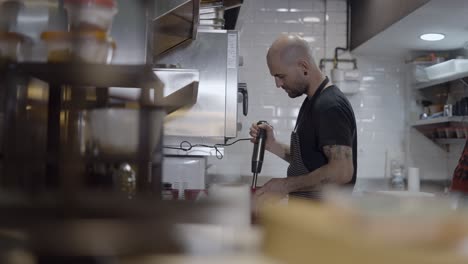 chef working in a commercial kitchen