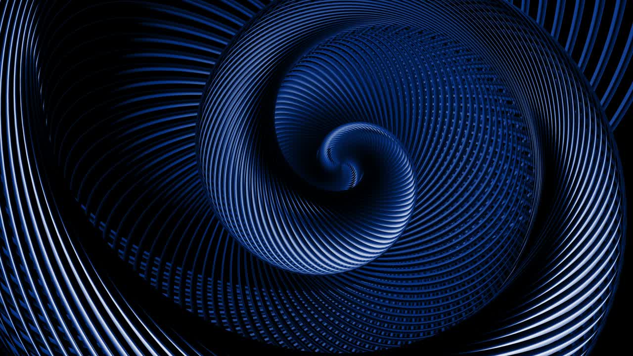 4k fondo oscuro con bucles abstractos con líneas curvas como tubos retorcidos en hélice y luz de neón multicolor que corre en tubos. composición redonda. bucle vj con luz de neon brillante. espiral abstracta