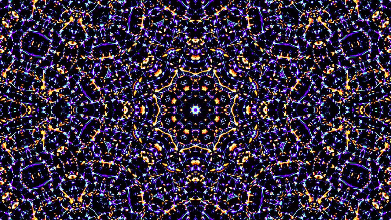 hermoso caleidoscopio abstracto que brilla, una luz radiante que regula los movimientos sutiles