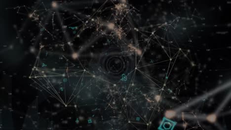animation of network of connections over data processing
